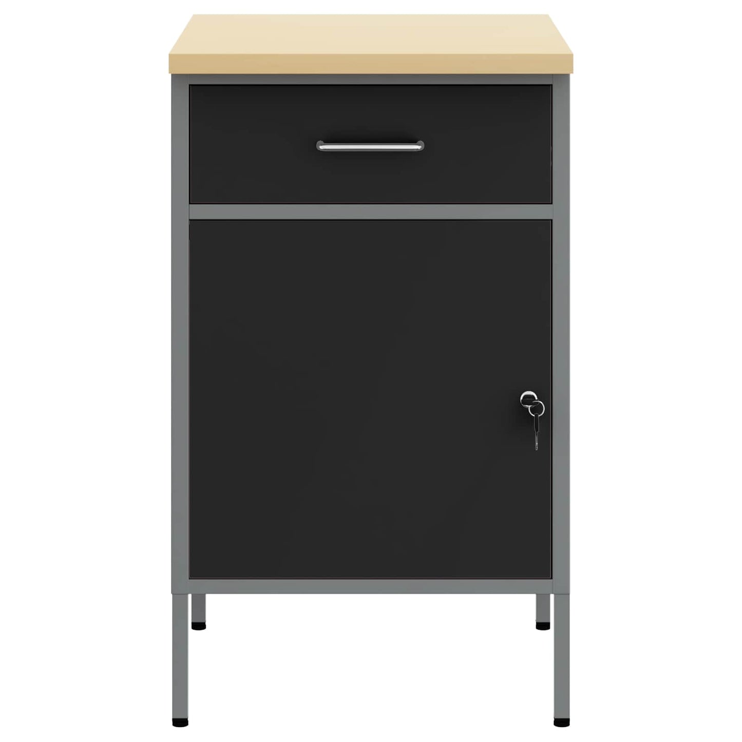 Arbejdsbænk Sort og grå 50 x 55 x 85 cm Ingeniørtræ og stål