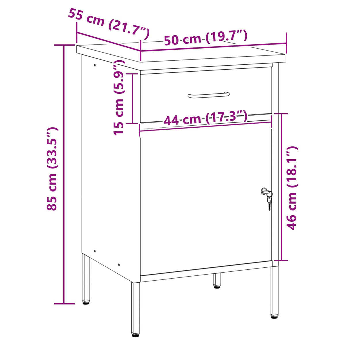 Arbejdsbænk Rød og Grå 50 x 55 x 85 cm Ingeniørtræ og stål