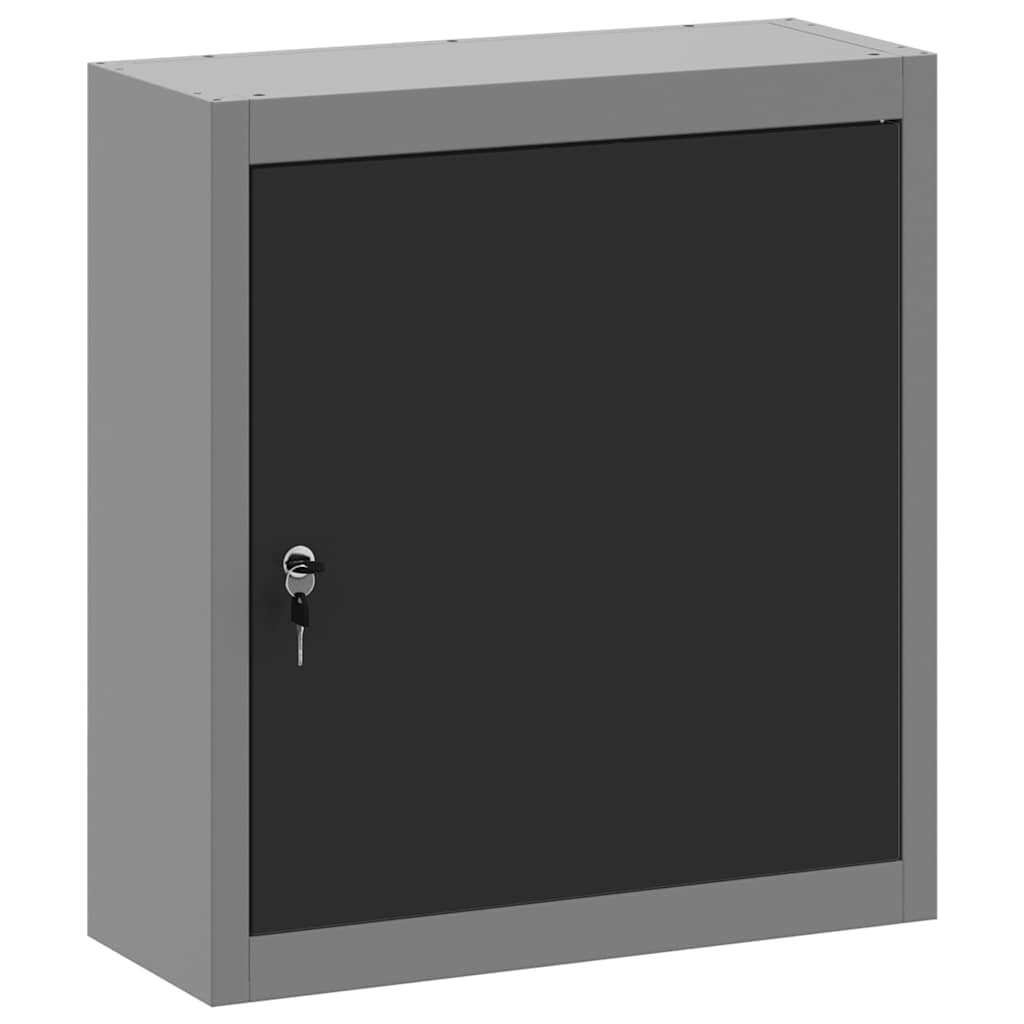 Værktøjsskab med hylde Sort og grå 50 x 20 x 55 cm Stål