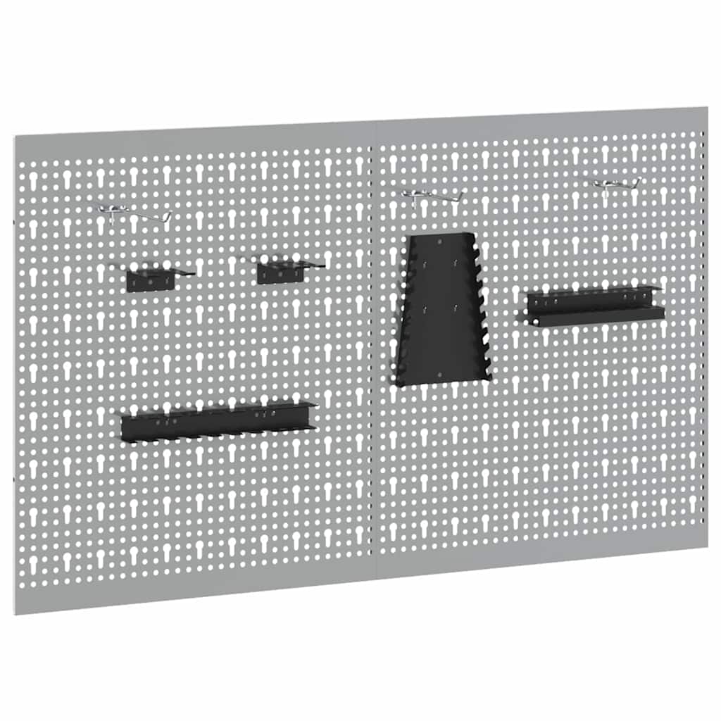 Værktøjs Vægpanel 2 stk. Grå 100 x 1 x 60 cm Stål