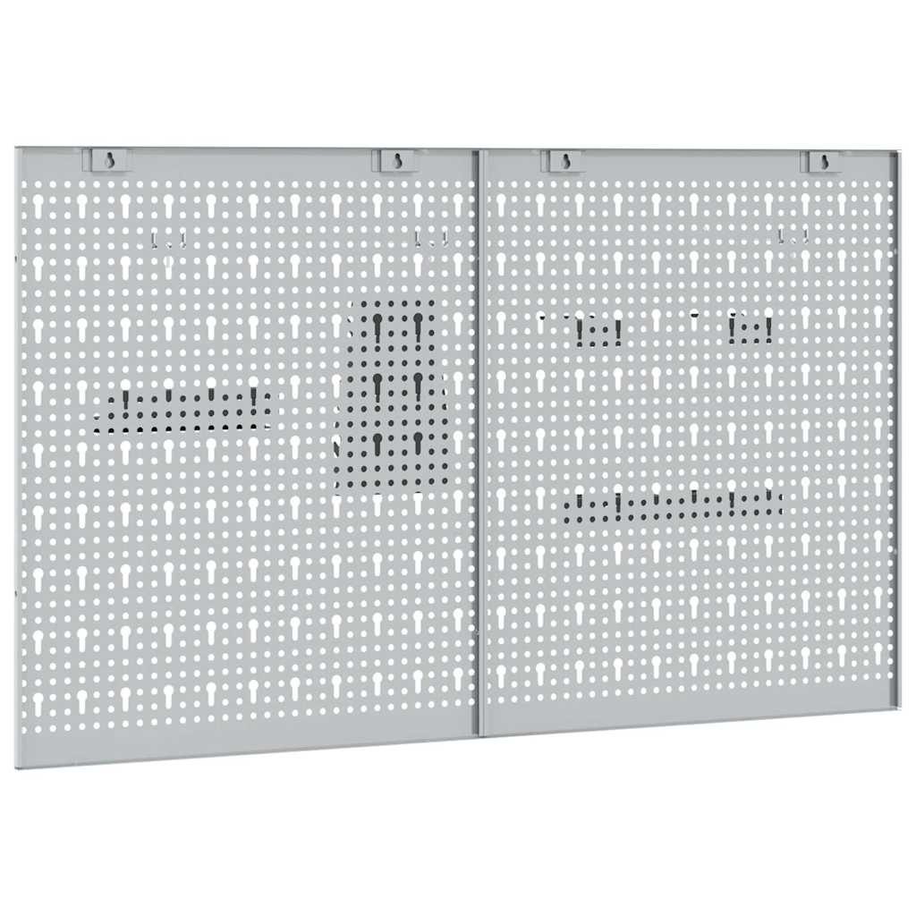 Værktøjs Vægpanel 2 stk. Grå 100 x 1 x 60 cm Stål