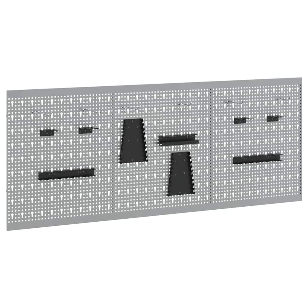 Værktøjs Vægpanel 3 stk. Grå 150 x 1 x 60 cm
