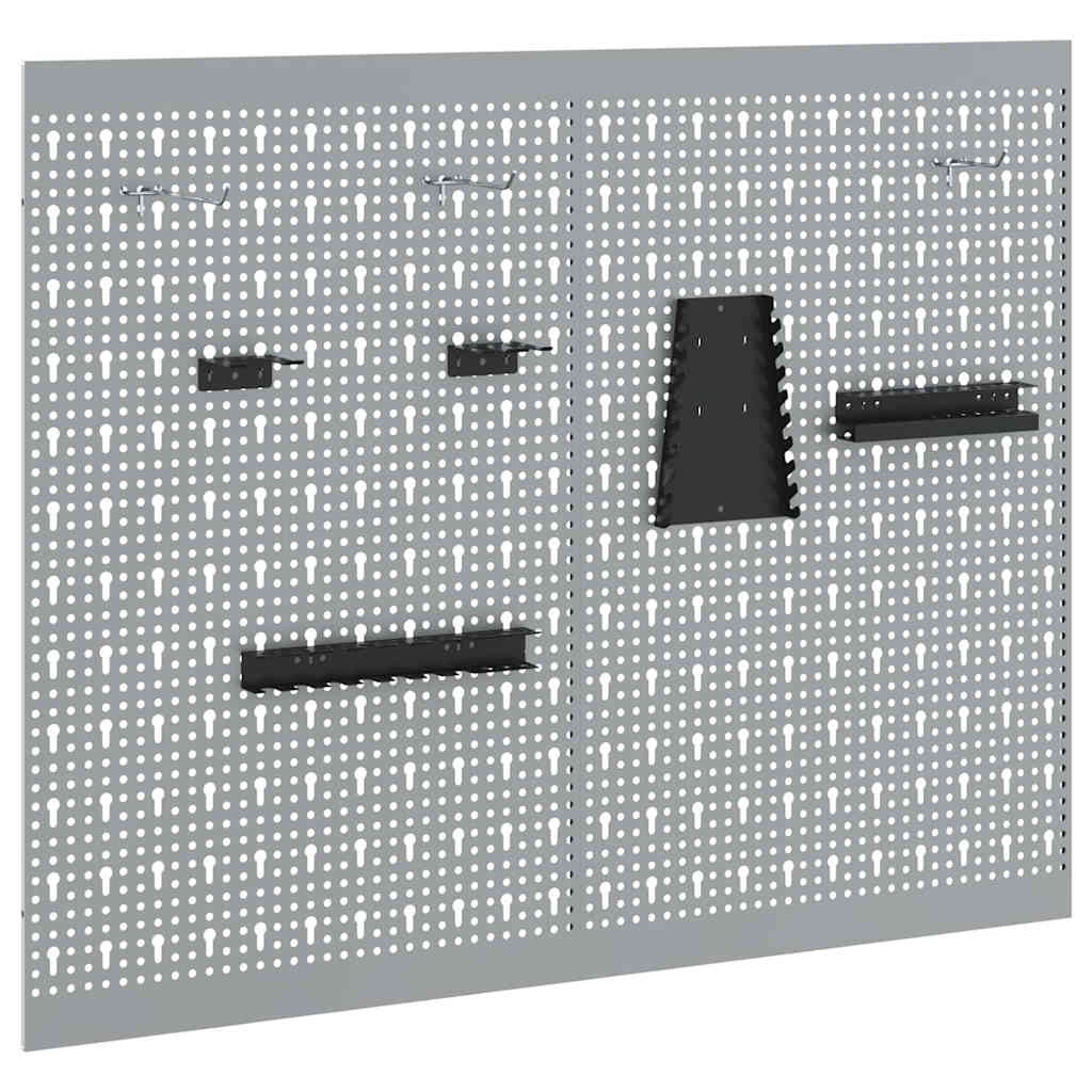 Værktøjs Vægpanel 2 stk. Grå 100 x 1 x 80 cm Stål
