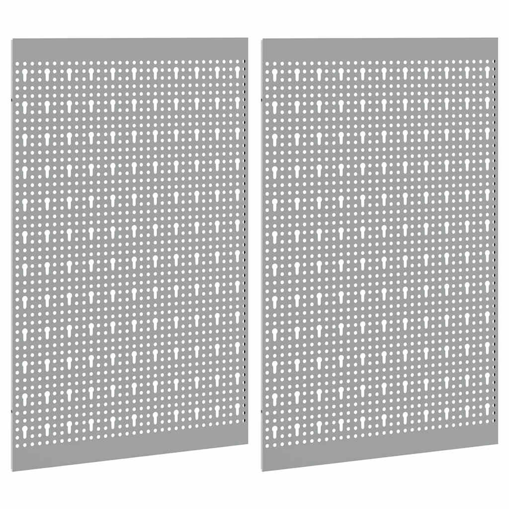 Værktøjs Vægpanel 2 stk. Grå 100 x 1 x 80 cm Stål