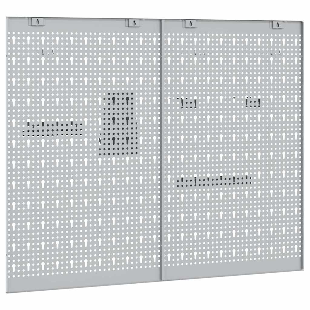 Værktøjs Vægpanel 2 stk. Grå 100 x 1 x 80 cm Stål