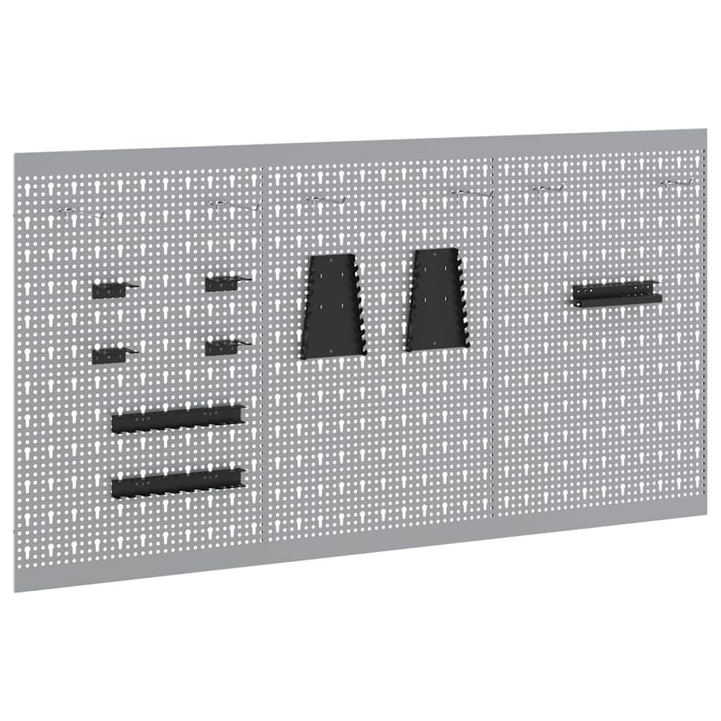 Værktøjs Vægpanel 3 stk. Grå 150 x 1 x 80 cm Stål