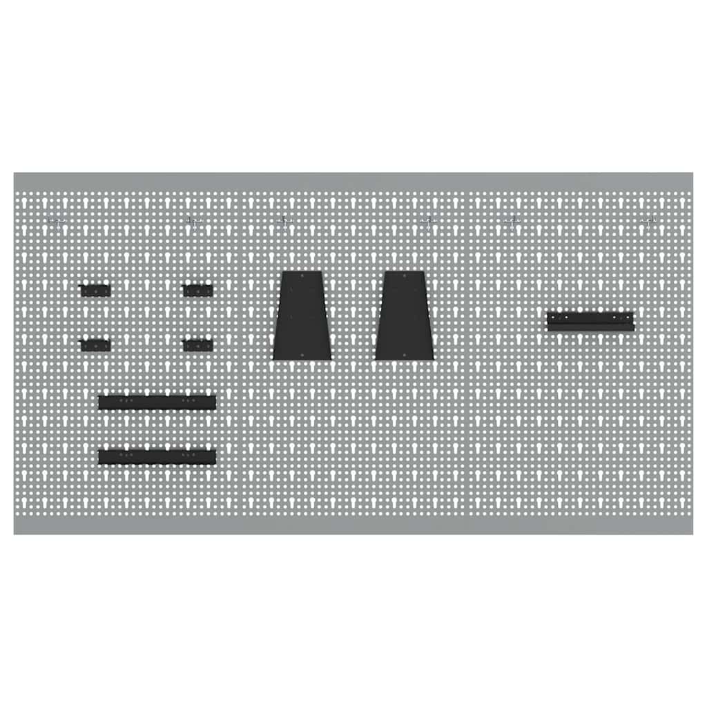 Værktøjs Vægpanel 3 stk. Grå 150 x 1 x 80 cm Stål