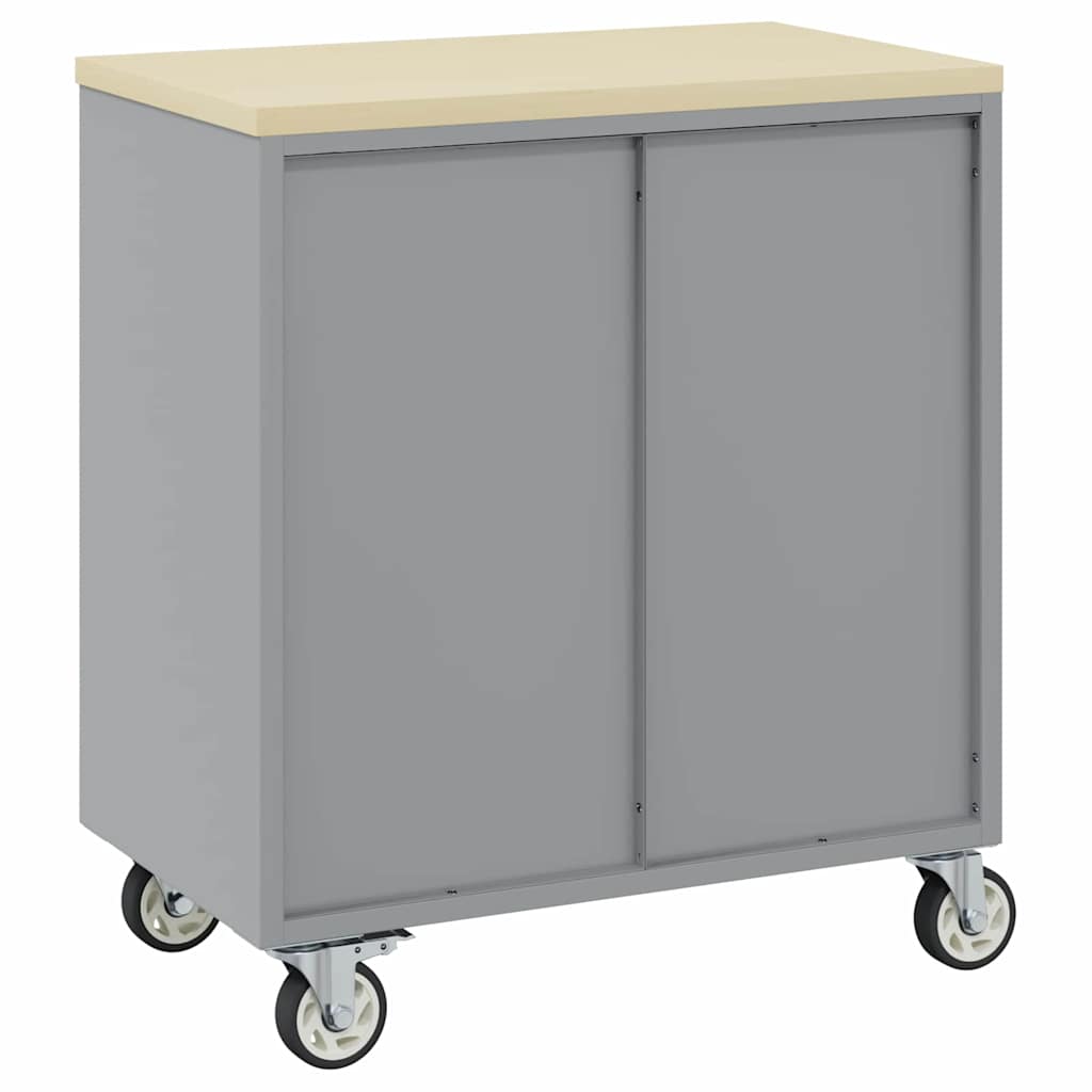 Trolley rulleværksted med skuffe Sort og grå 75 x 45 x 85 cm