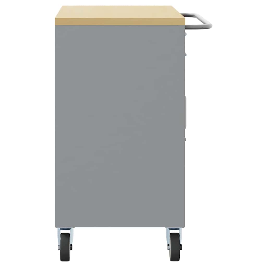 Trolley rulleværksted med skuffe Sort og grå 75 x 45 x 85 cm