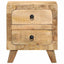 sengeborde 2 stk. 40x32x46 cm massivt ru mangotræ