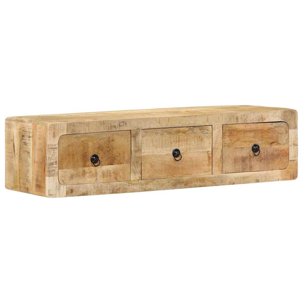 væghængt tv-skab 100x32x25 cm massivt ru mangotræ
