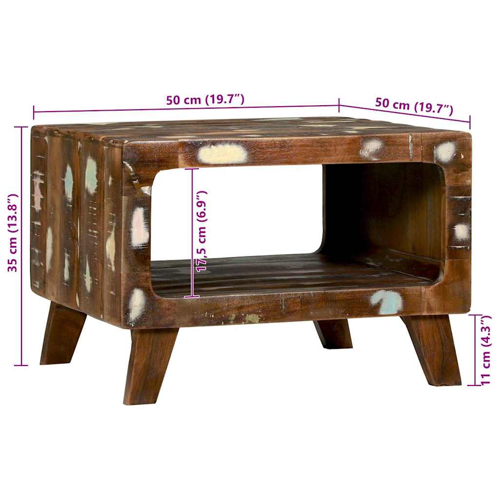 Sofabord Flerfarvet 50 x 50 x 35 cm Solid genbrugs træ