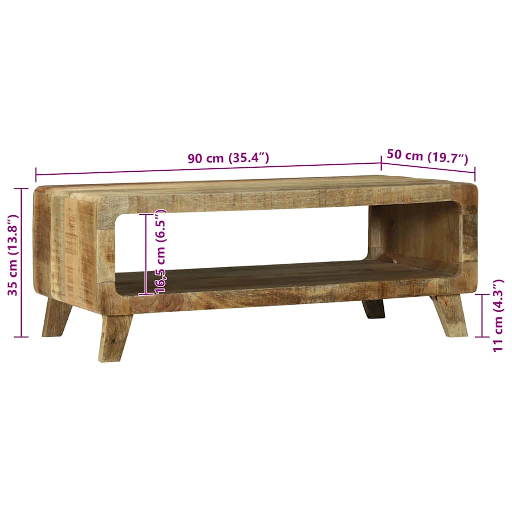Sofabord Brun 90 x 50 x 35 cm Massivt mangotræ