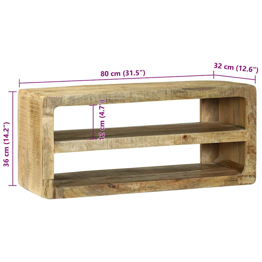 TV-skab med hylde Brun 80 x 32 x 36 cm Massivt mangotræ