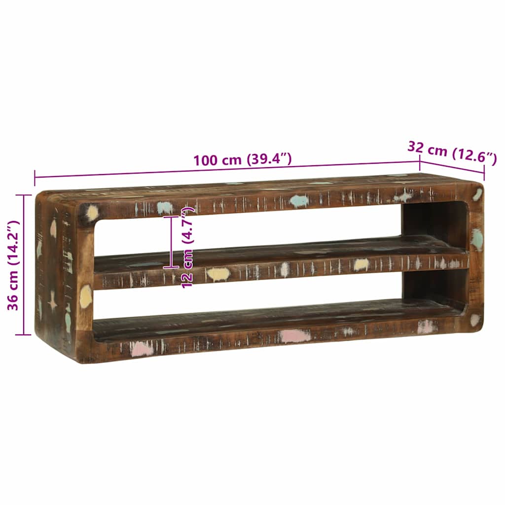 TV-skab Flerfarvet 100 x 32 x 36 cm Massivt genbrugstræ