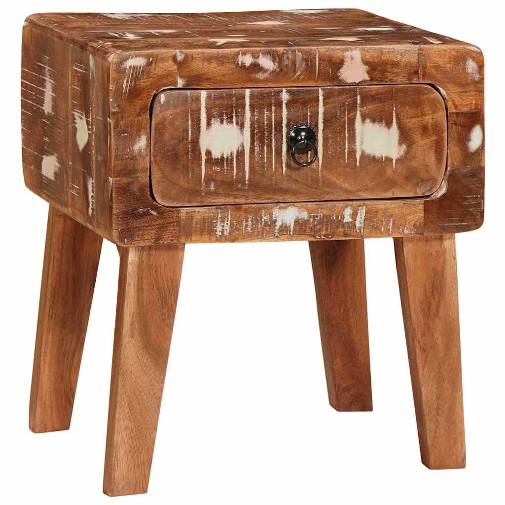 Endebord med skuffe Brun 40 x 32 x 46 cm Solid genbrugs træ