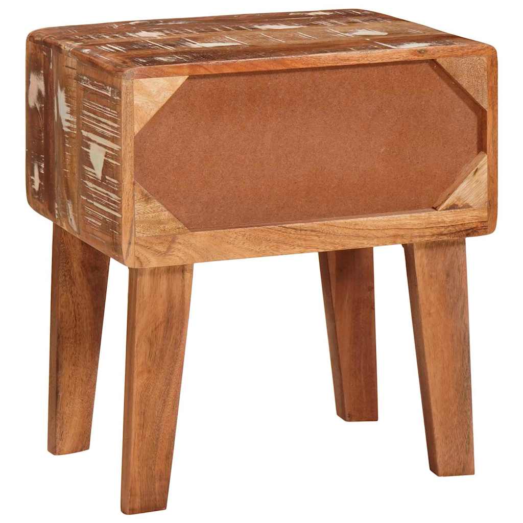 Endebord med skuffe Brun 40 x 32 x 46 cm Solid genbrugs træ