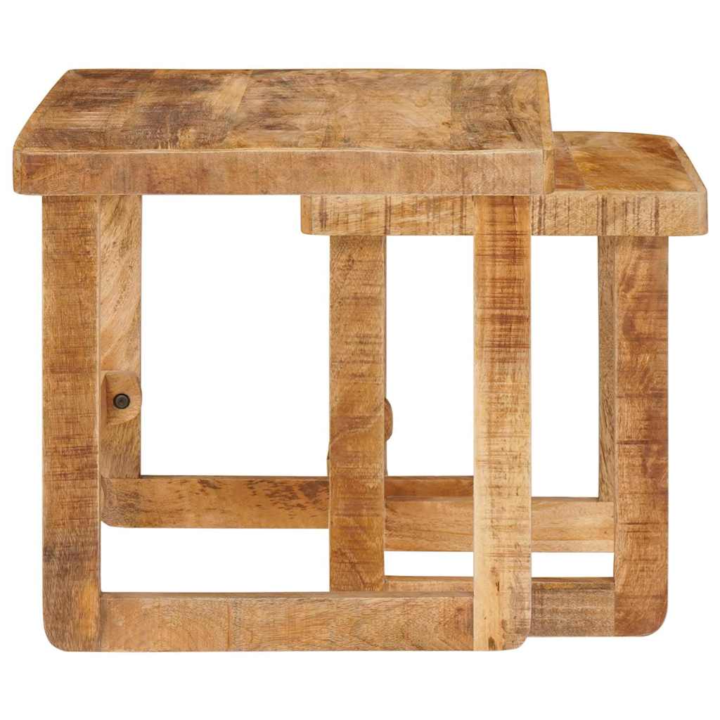 Indskudsborde 2 stk. Brun 46 x 46 x 45 cm Massivt mangotræ