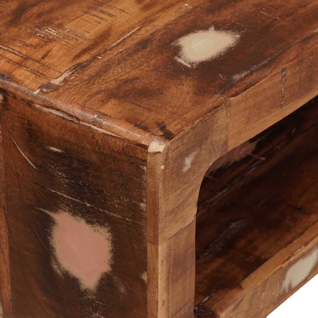 Klædeskab med spejl Brun 90 x 76 x 45 cm Solid genbrugs træ