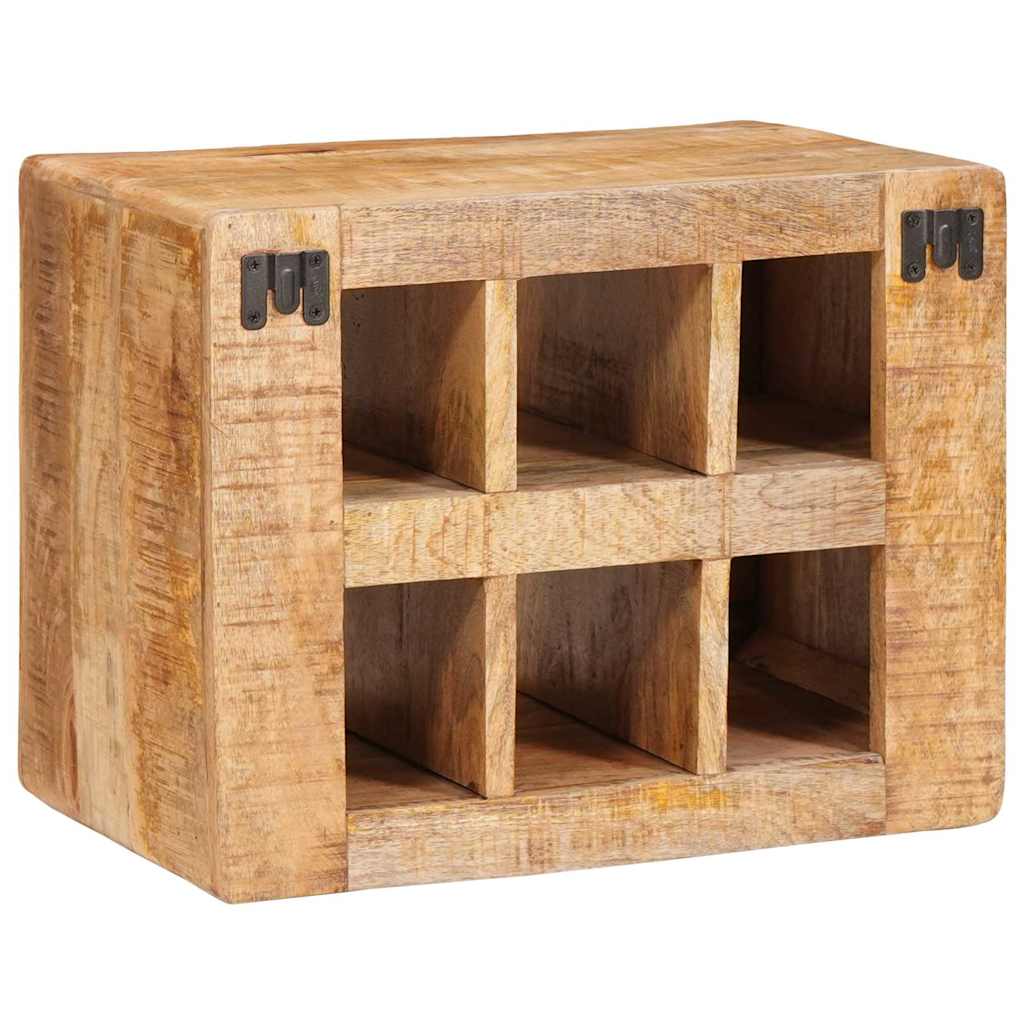 Vinfad med opbevaring Brun 44 x 30 x 35 cm Massivt mangotræ