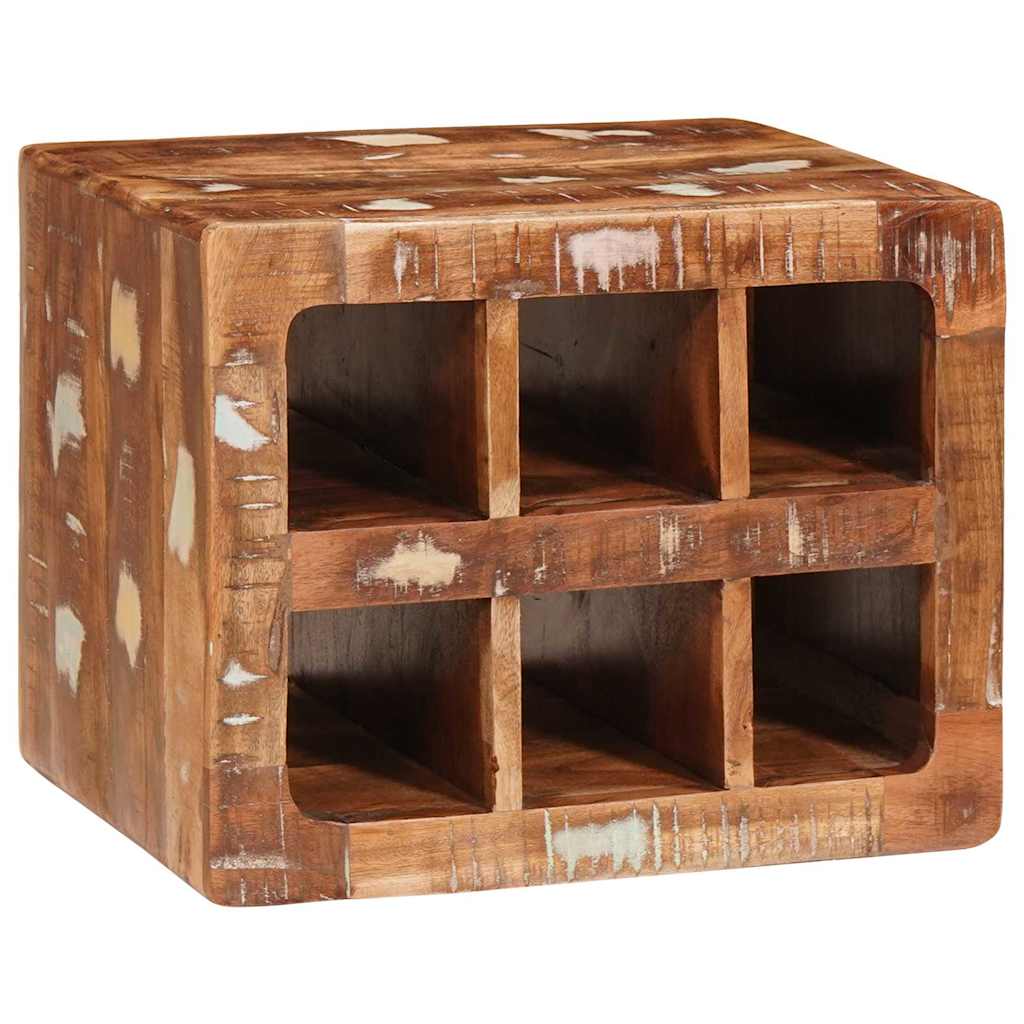 Vinfad med opbevaring Brun 44 x 30 x 35 cm Solid genbrugs træ