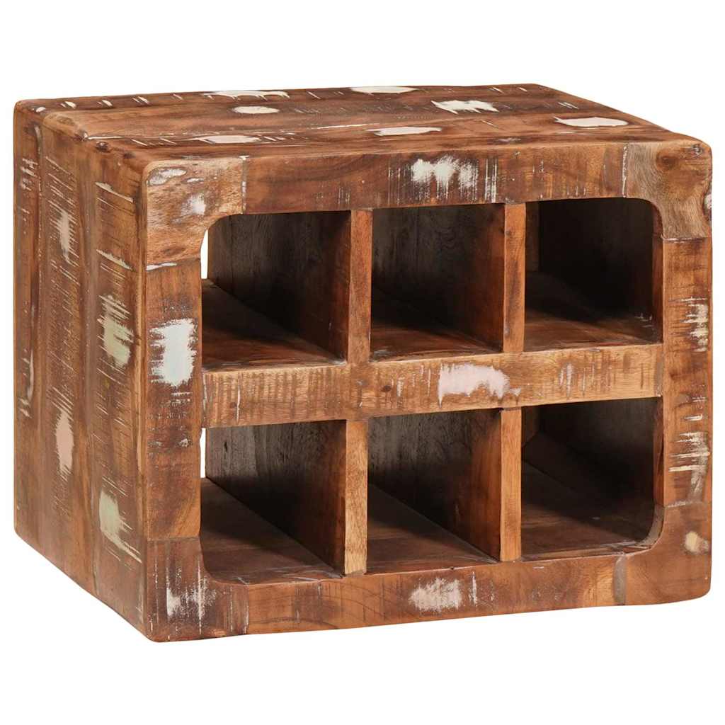 Vinfad med opbevaring Brun 44 x 30 x 35 cm Solid genbrugs træ