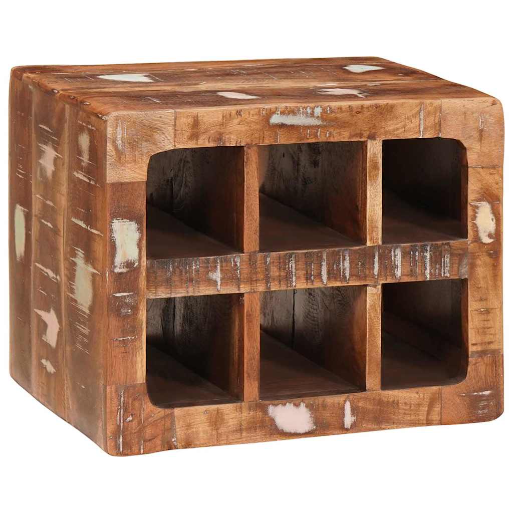 Vinfad med opbevaring Brun 44 x 30 x 35 cm Solid genbrugs træ