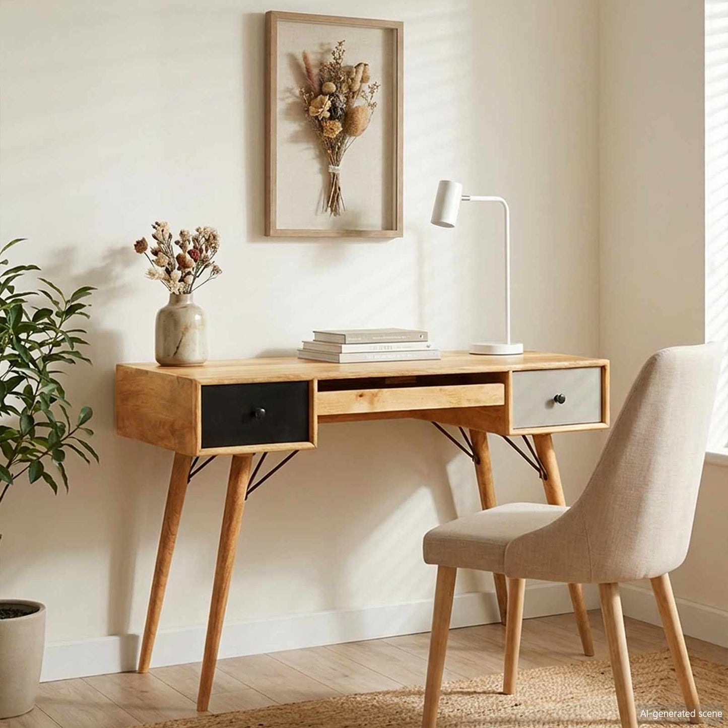 Skrivebord med skuffe Brun 110 x 55 x 76 cm Massivt mangotræ