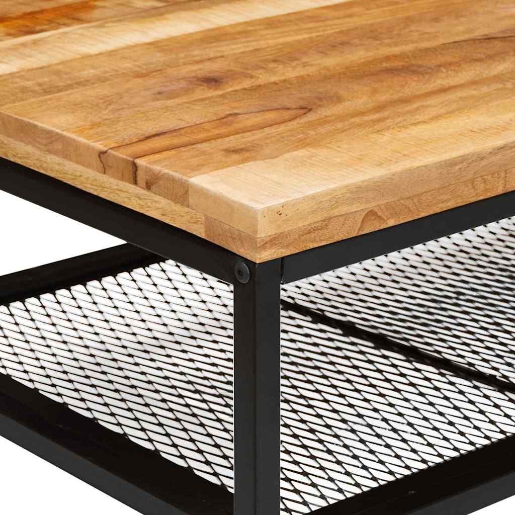 Sofabord Brun og sort 110 x 55 x 35 cm Massivt mangotræ