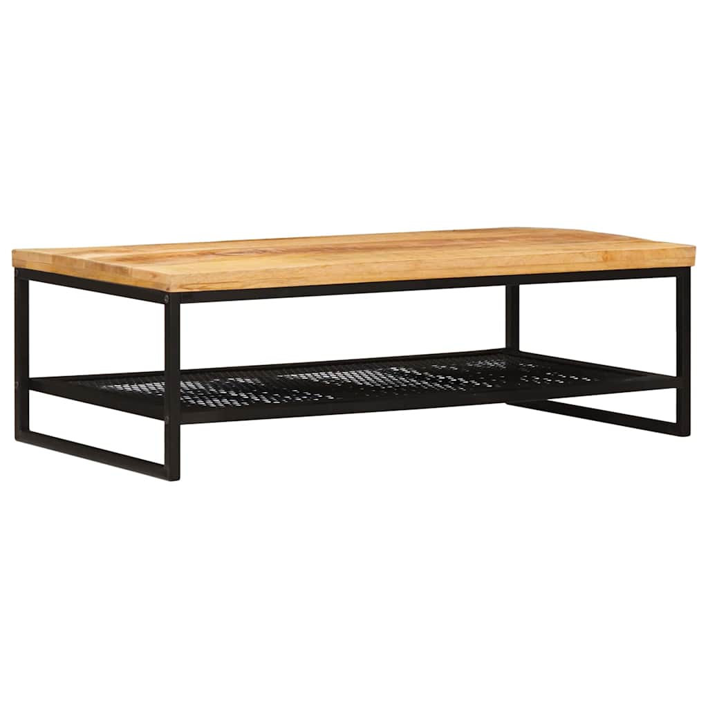Sofabord Brun og sort 110 x 55 x 35 cm Massivt mangotræ