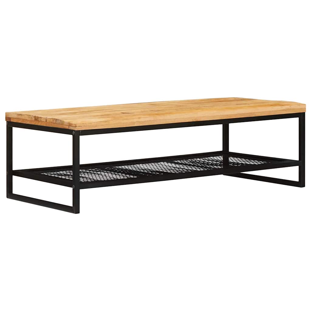Sofabord Brun og sort 110 x 55 x 35 cm Massivt mangotræ