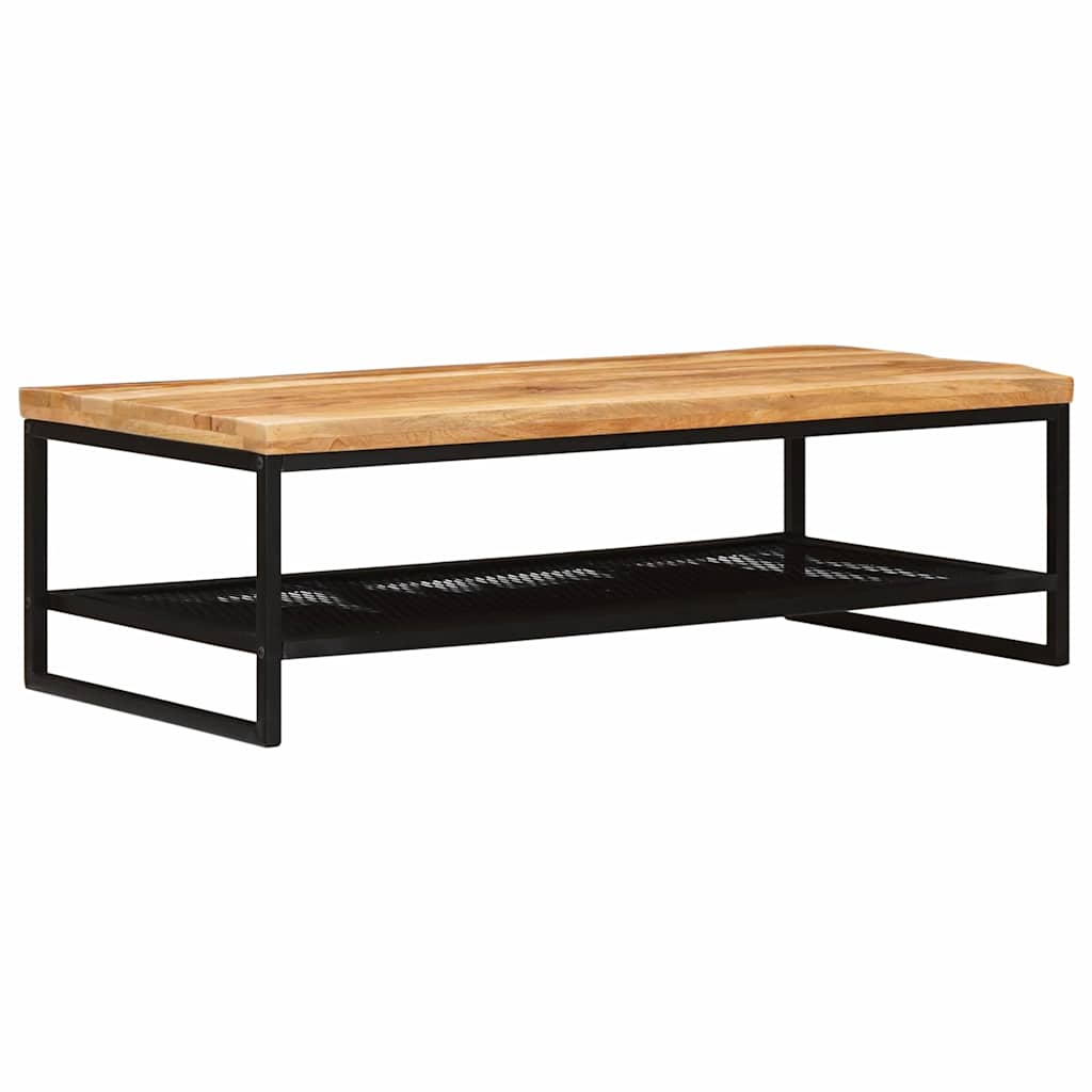 Sofabord Brun og sort 110 x 55 x 35 cm Massivt mangotræ