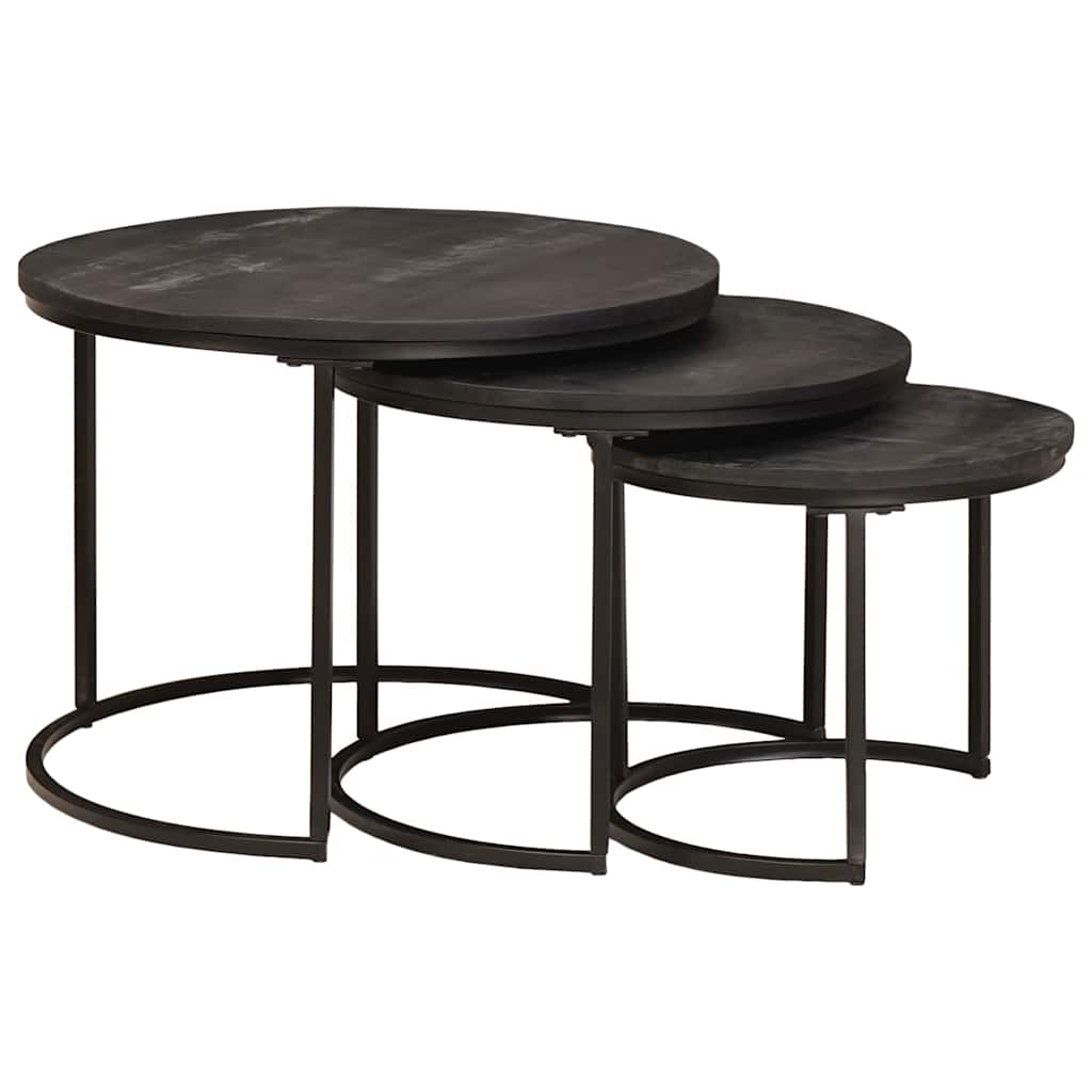 Nesting Kaffeborde 3 stk. Sort 54 x 54 x 40 cm