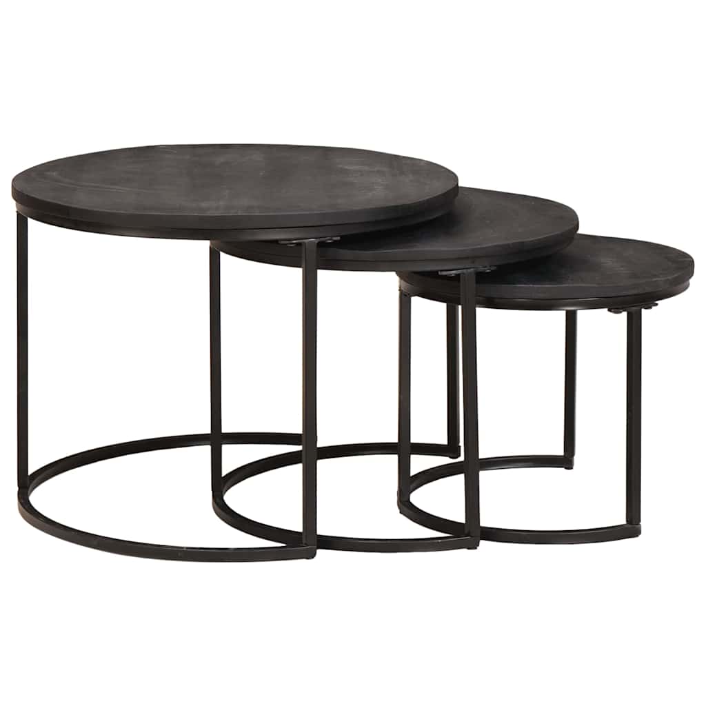 Nesting Kaffeborde 3 stk. Sort 54 x 54 x 40 cm
