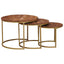 Nesting Kaffeborde 3 stk. Honningbrun 54 x 54 x 40 cm