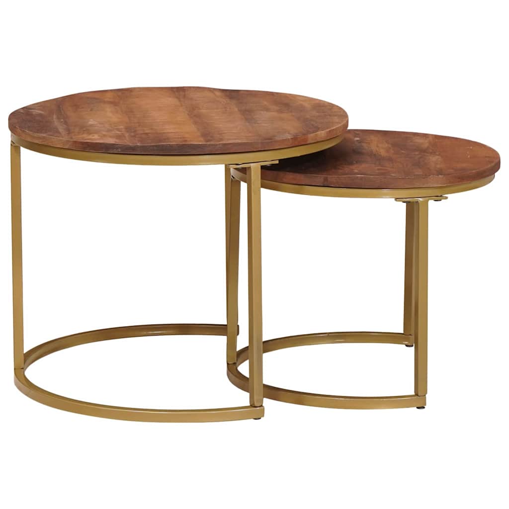 Nesting Kaffeborde 2 stk. Honningbrun 50 x 50 x 40 cm