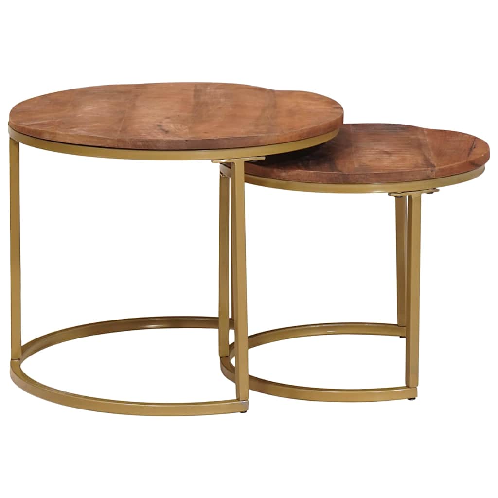 Nesting Kaffeborde 2 stk. Honningbrun 50 x 50 x 40 cm