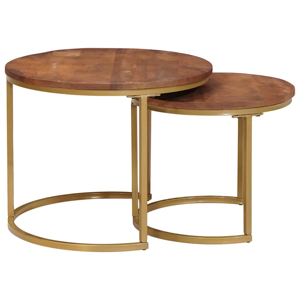 Nesting Kaffeborde 2 stk. Honningbrun 50 x 50 x 40 cm