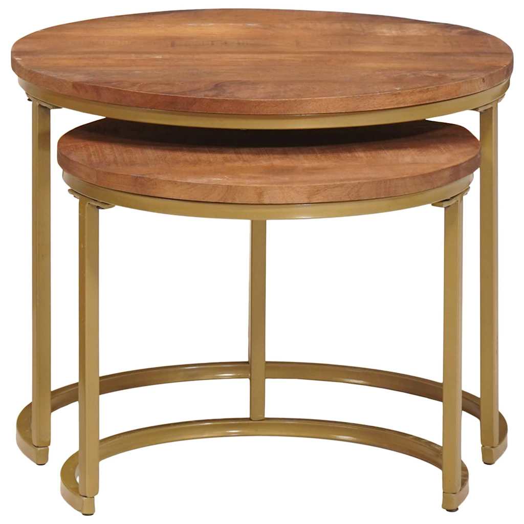 Nesting Kaffeborde 2 stk. Honningbrun 50 x 50 x 40 cm
