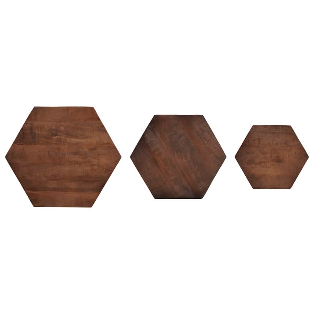 Sofaborde Brun 55 x 55 x 50 cm Massivt mangotræ