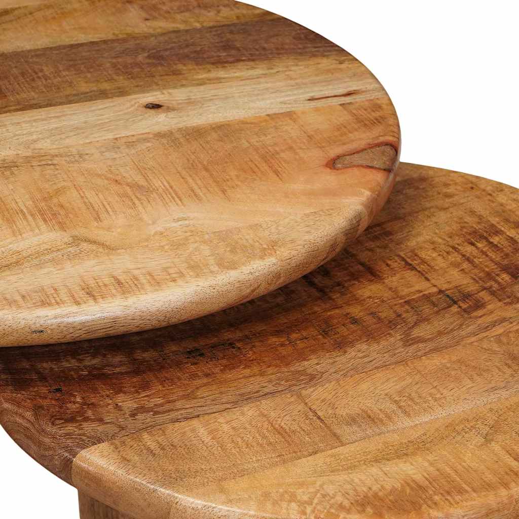 Nesting Kaffeborde 3 stk. Brun Ø 54 x 40 cm Massivt mangotræ