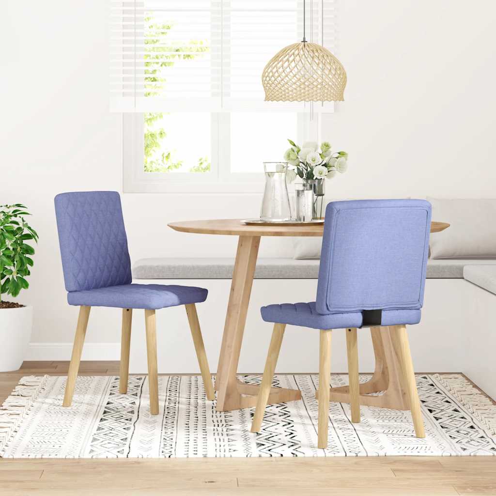 spisebordsstole 2 stk. Jeans blåt stof