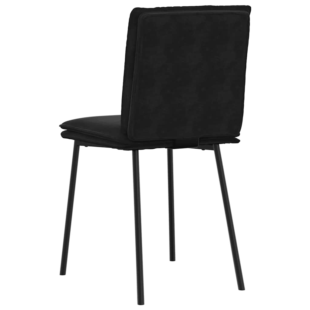 spisebordsstole 2 stk. fløjl sort