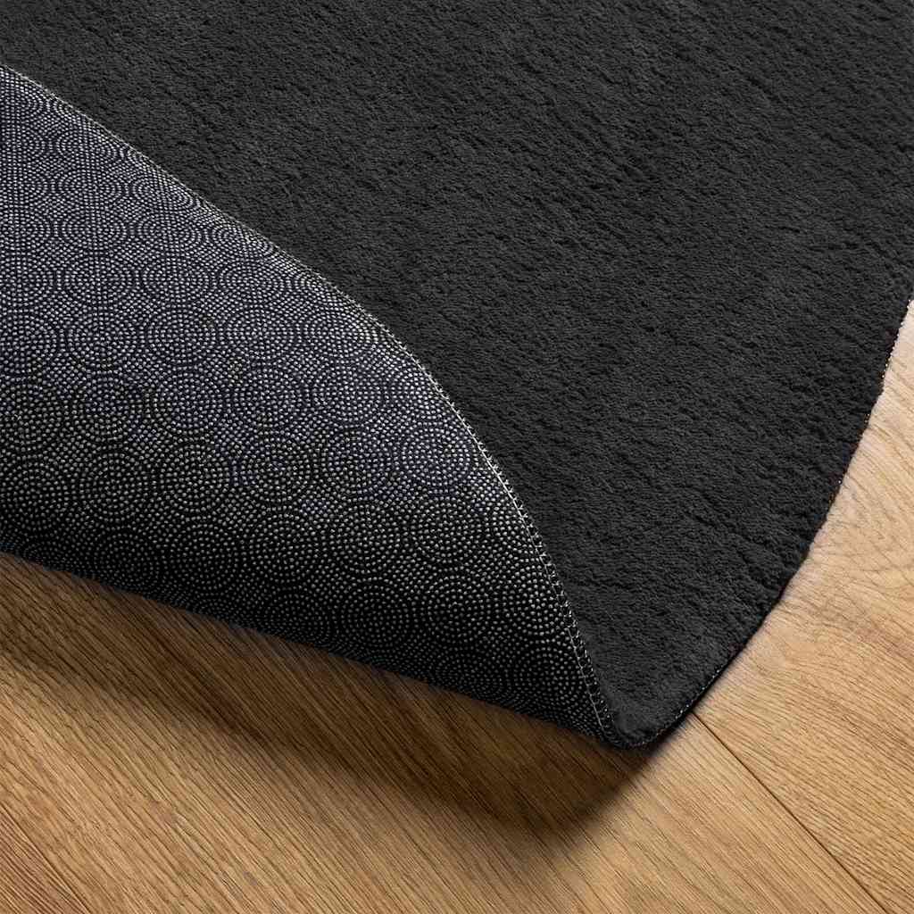 Tæppe HUARTE Sort 80 x 150 cm 100% polyester