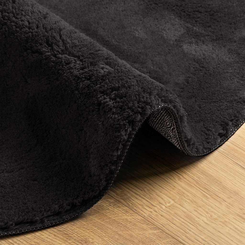 Tæppe HUARTE Sort 80 x 150 cm 100% polyester