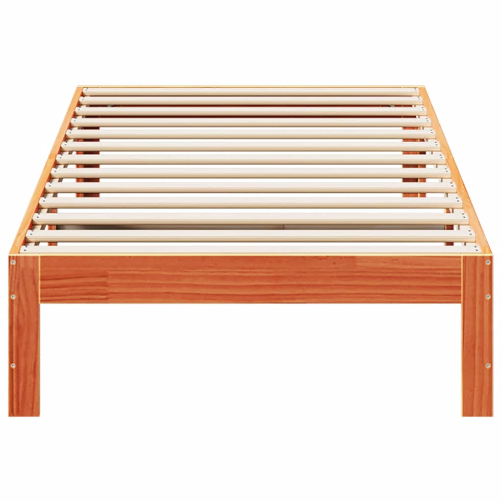 sengeramme uden madras 80x200 cm massivt fyrretræ gyldenbrun