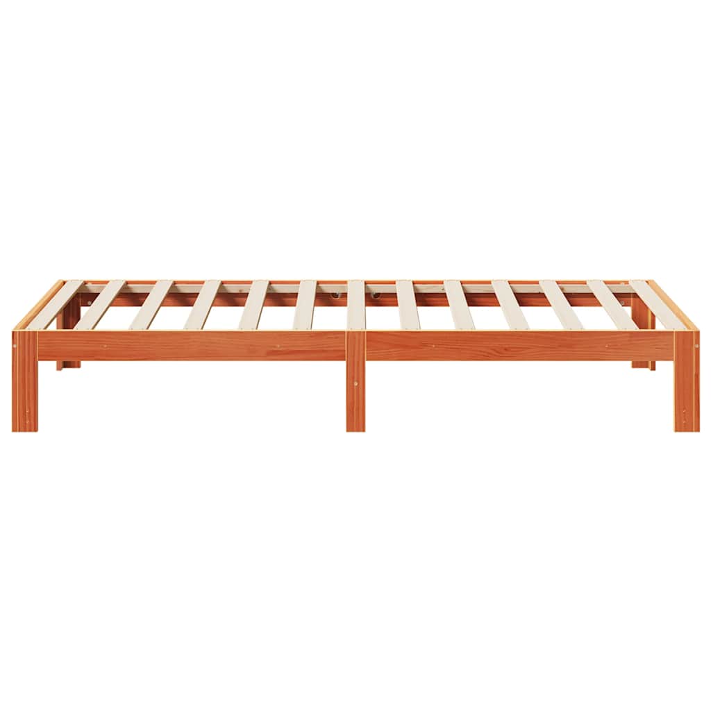 sengeramme uden madras 80x200 cm massivt fyrretræ gyldenbrun