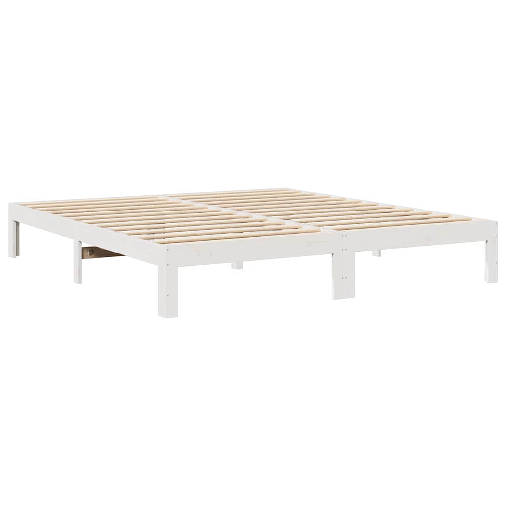 sengeramme uden madras 160x200 cm massivt fyrretræ hvid