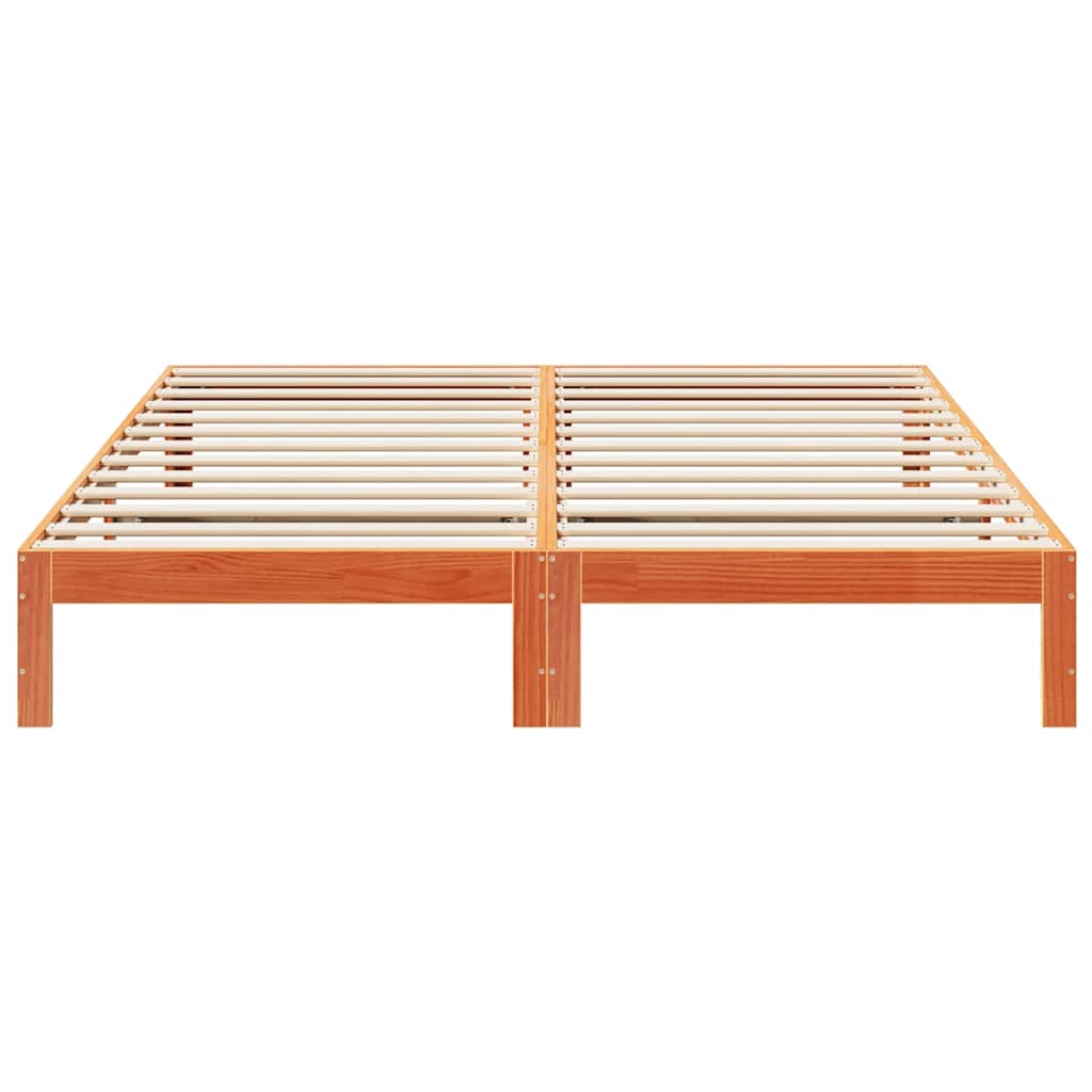 sengeramme uden madras 160x200 cm massivt fyrretræ gyldenbrun