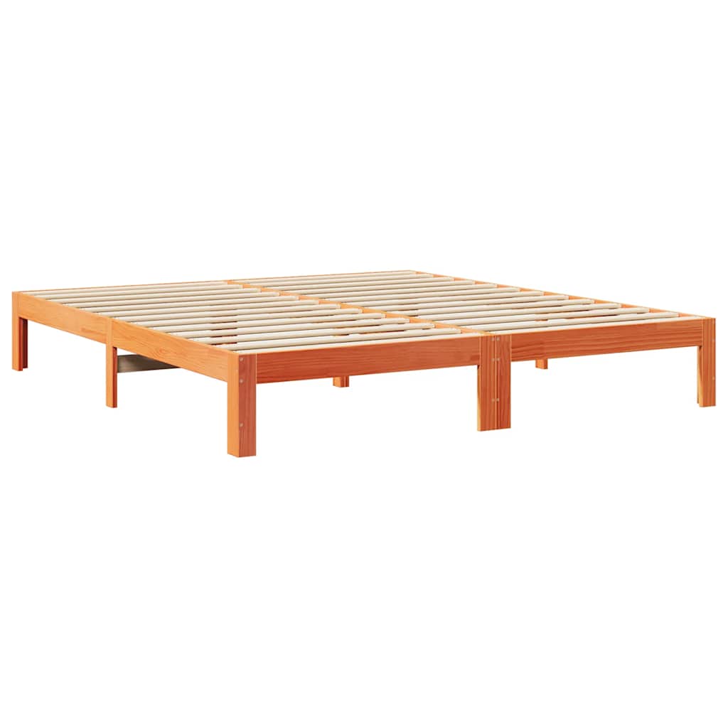 sengeramme uden madras 160x200 cm massivt fyrretræ gyldenbrun